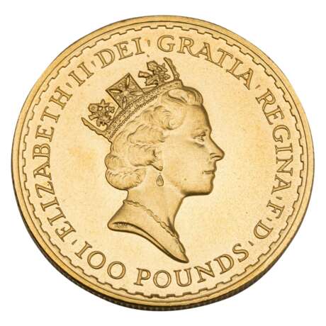 GB/GOLD - 100 Pounds 1994, Britannia, vz, scratches, - фото 1
