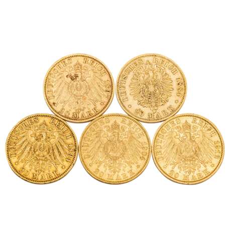 5-piece gold convolute German Empire - - фото 2