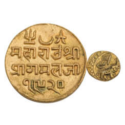 India 2-piece historical convolute in gold -