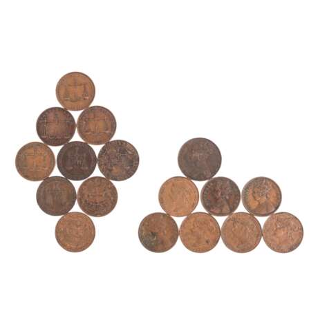 GB, Hong Kong, Zanzibar, East Africa, German East Africa - 17 copper coins, - Foto 2