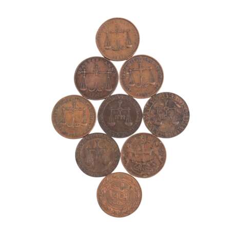 GB, Hong Kong, Zanzibar, East Africa, German East Africa - 17 copper coins, - фото 3