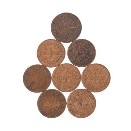 GB, Hong Kong, Zanzibar, East Africa, German East Africa - 17 copper coins, - фото 1