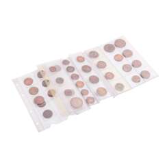 37 cleaned copper coins, from ancient times,