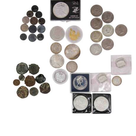 Coin bag with mixed collection from Europe, USA and Canada - - фото 2