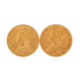 2 x GB/Gold - 1 Sovereign 1891/1899, Victoria Jubilee Coinage/Victoria Old Head, - фото 1