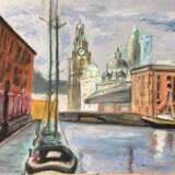 The Royal ALbert Dock in Liverpool Karton Siehe Beschreibung Impressionismus Landschaftsmalerei 2018 - Foto 1
