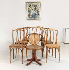 Sieben Stühle von Thonet 'Nr. 56 und 5501'