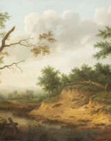 JAN WIJNANTS (AUCH WYNANTS) (ATTR.) BEWALDETE LANDSCHAFT MIT GEWÄSSER, BAUERN UND HUND