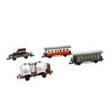 MÄRKLIN 4-piece set of freight and passenger cars, gauge 1, - фото 2