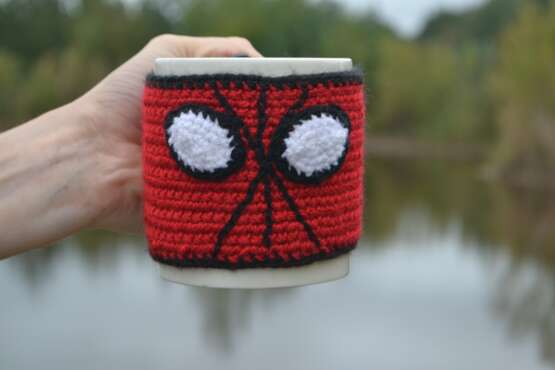 теплая чашка "Spiderman" Textile Hand-knitted Mythological painting 2018 - photo 1