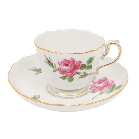 MEISSEN 20 service pieces 'Red Rose', 2nd choice, mostly after 1934. - фото 3