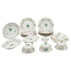 HEREND 23-piece dinner service 'Apponyi green', 20th c.
