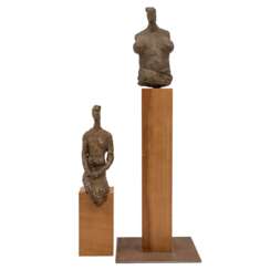 SCULPTURE/IN 20th century, Two bronze figures,