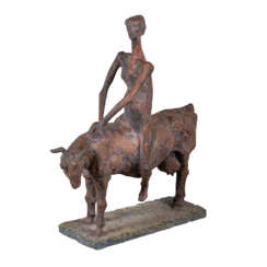 DE ANGELIS, GIOVANNI (1938, Ischia), 'Rider on cow',