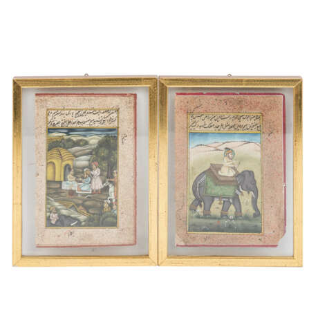 4 illustrated book pages and calligraphy. INDIA/PERSIA, c. 1850/60. - photo 4