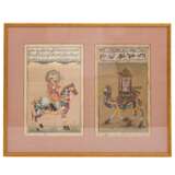 5 miniature paintings in 2 frames. INDIA/PERSIA, around 1900: - Foto 2