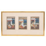 5 miniature paintings in 2 frames. INDIA/PERSIA, around 1900: - photo 4