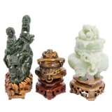 Mixed lot: 3 stone carvings, CHINA: - Foto 3