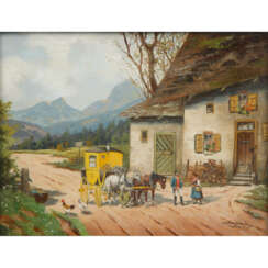 ROHRHIRSCH, KARL (1875-1954), "Stagecoach in front of the house",