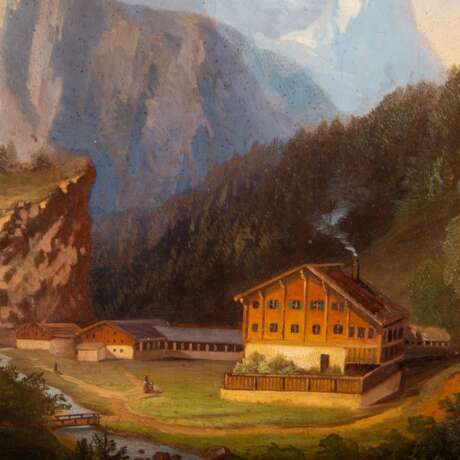 PERNHART, MARCUS (1824-1871) attributed, "A farm with a view of the Grossglockner". - Foto 3