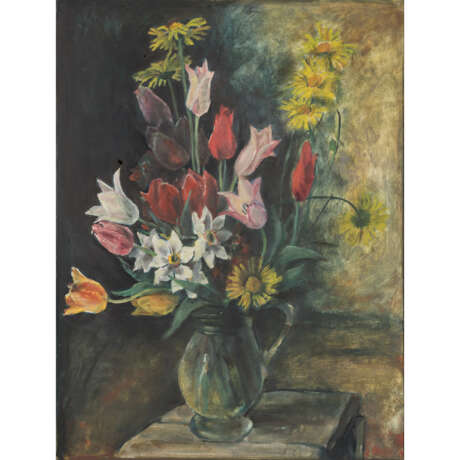 SCHALLER-HÄRLIN, KÄTE (1877-1971), "Still life with spring flowers in glass jug", - photo 1