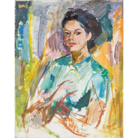 SCHOBER, PETER JAKOB (1897-1983), "Portrait Mrs. H.", - Foto 1
