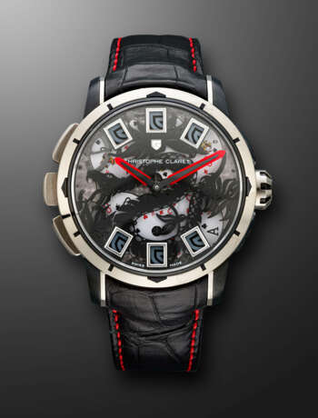 CHRISTOPHE CLARET, LIMITED EDITION PVD-COATED TITANIUM AND WHITE GOLD 'BACCARA' WITH STRIKING HAMMER, CATHEDRAL GONG, THREE CASINO GAMES, REF. OG009BCR09, NO. 8/9 - Foto 1