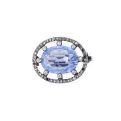 Brooch with sapphire ca. 3,3 ct