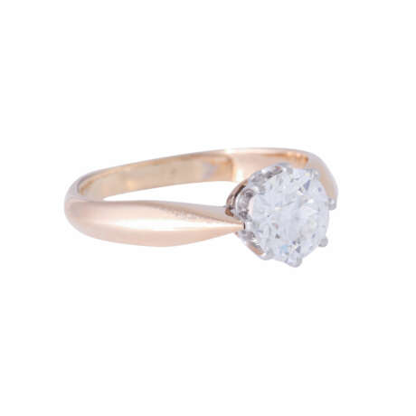 Solitaire ring with beautiful old cut diamond of ca. 1,2 ct, - фото 1