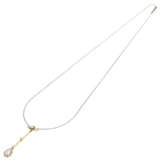 Dainty necklace with old cut diamond drop ca. 0,4 ct - фото 3