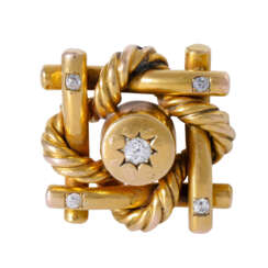 Knot brooch with 5 old ship diamonds together ca. 0,25 ct,