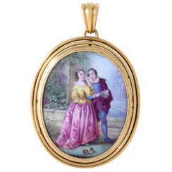 Pendant with fine porcelain painting,