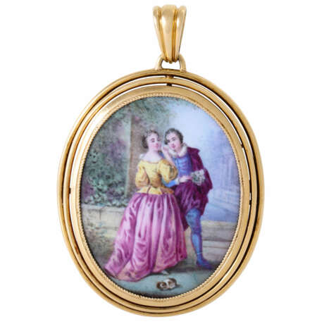 Pendant with fine porcelain painting, - фото 1