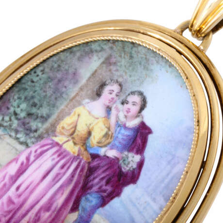 Pendant with fine porcelain painting, - фото 3