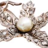 Brooch "Flowering branch" with natural pearl and diamond roses - photo 3