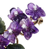 Brooch "Violet" with nephrite and ametysts - фото 3
