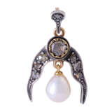Antique pendant with pearl and diamond roses - Foto 1