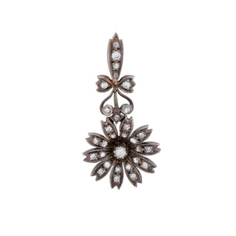 Historism pendant "Flower" with diamonds - фото 1