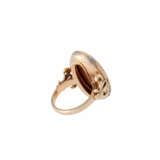 Ring with oval citrine, akoya beads and onyx, - фото 3