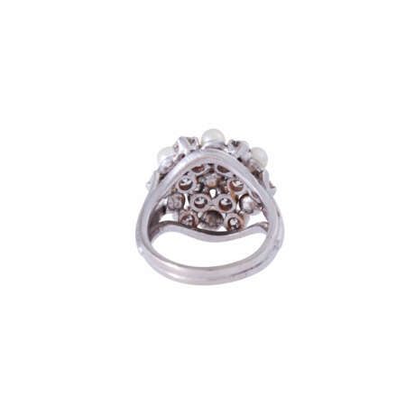 Ring with pearls and 12 diamonds total ca. 1,8 ct, - Foto 4