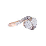 Ring with 2 old cut diamonds each 0.5 ct, - фото 1