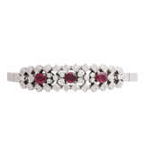 Bracelet with 3 fine rubies comp. approx. 2 ct and diamonds comp. approx. 0.9 ct - photo 1