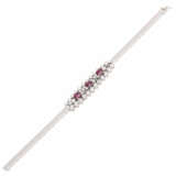 Bracelet with 3 fine rubies comp. approx. 2 ct and diamonds comp. approx. 0.9 ct - фото 4