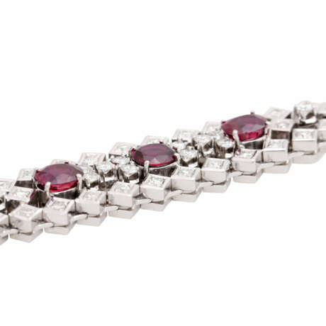 Bracelet with 3 fine rubies comp. approx. 2 ct and diamonds comp. approx. 0.9 ct - photo 5