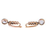 Earrings with 2 large old cut diamonds each approx. 1 ct, - Foto 4