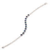 Bracelet with sapphires add. ca. 2,2 ct, and diamonds add. ca. 0,15 ct, - Foto 3