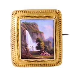 Historism brooch with fine miniature painting