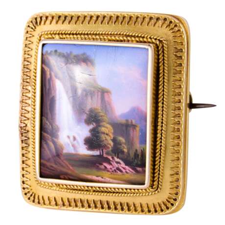 Historism brooch with fine miniature painting - Foto 2