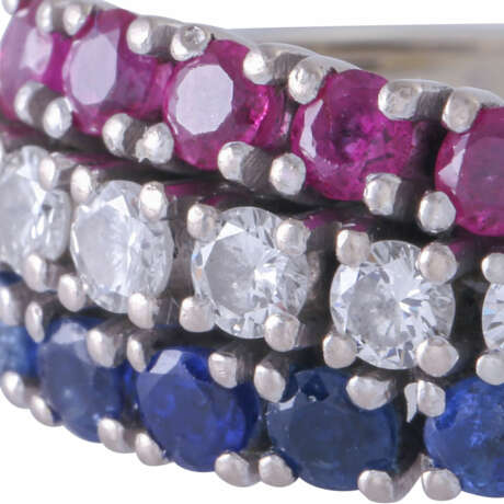 Ring with rubies, sapphires and diamonds, - photo 5