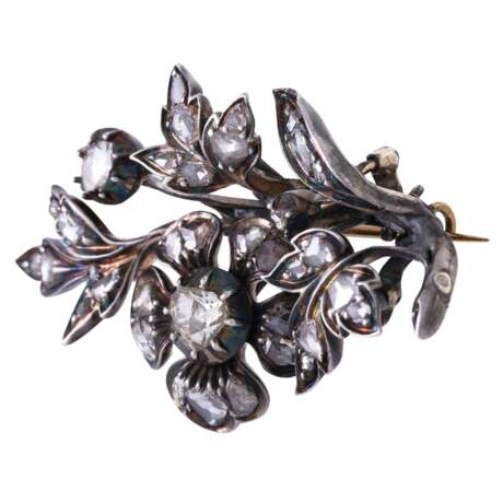 Brooch "Branch" with diamond roses - photo 2